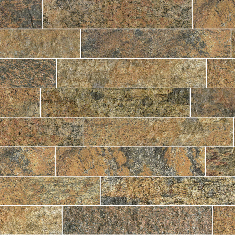 Load image into Gallery viewer, Nest Amber- Brown Porcelain Wall Cladding Tiles - 385 x 75 x 9mm
