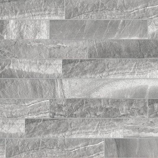 Nest Dusk - Grey Porcelain Wall Cladding Tiles - 385 x 75 x 9mm