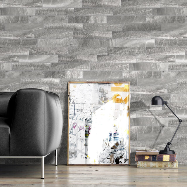 Load image into Gallery viewer, Nest Dusk- Grey Porcelain Wall Cladding Tiles - 385 x 75 x 9mm
