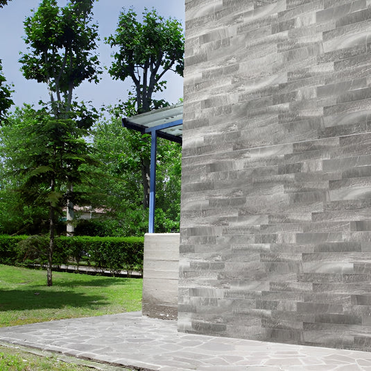 Nest Dusk - Grey Porcelain Wall Cladding Tiles - 385 x 75 x 9mm
