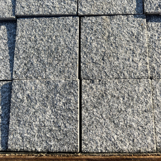 Dark Grey Granite Block Paving - 100 x 100 x 50mm - Sawn & Flamed