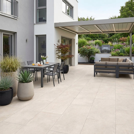Palma Cream - Beige Porcelain Paving Tiles - 1200 x 600 x 20mm