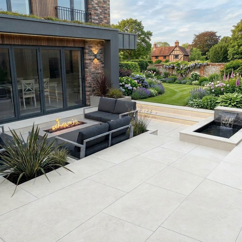 Load image into Gallery viewer, Palma - White Porcelain Paving Tiles - 1200 x 600 x 20mm
