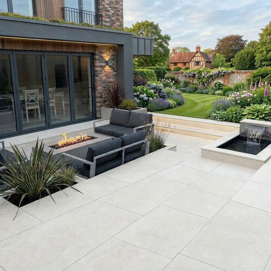 Palma - White Porcelain Paving Tiles - 1200 x 600 x 20mm