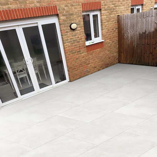 Palma - White Porcelain Paving Tiles - 1200 x 600 x 10mm