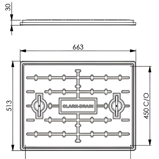 Clark Manhole Cover PC6CG - 600 x 450mm