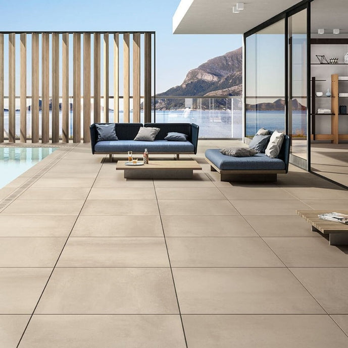 Plaza Fawn - Beige Porcelain Paving Tiles - 600 x 600 x 20mm