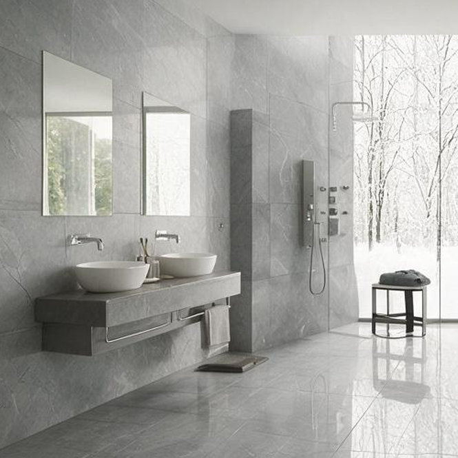 Load image into Gallery viewer, Pulpis - Grey Porcelain Paving Tiles - Polished Finish - 600 x 600 x 7mm
