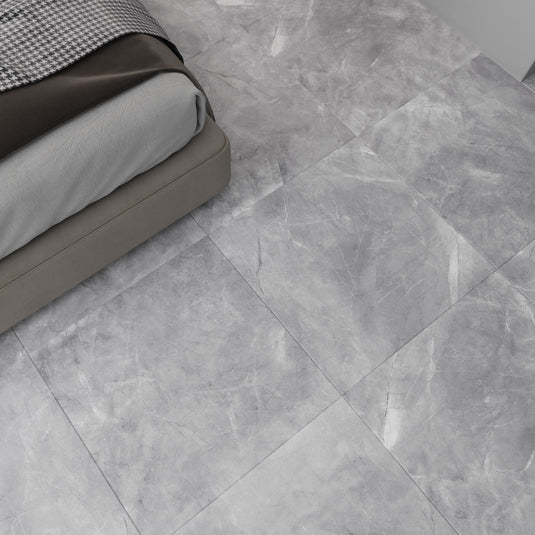 Pulpis - Grey Porcelain Paving Tiles - Matt Finish - 600 x 600 x 7mm