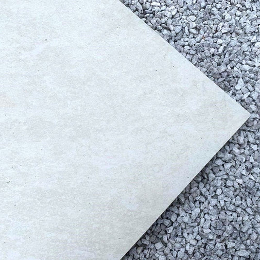 Quartz - White Porcelain Paving Tiles - 1200 x 600 x 20mm