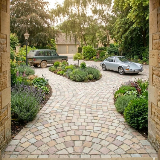 Raj Green Indian Sandstone Setts - 100 x 100 x 40-60mm - Hand Cut