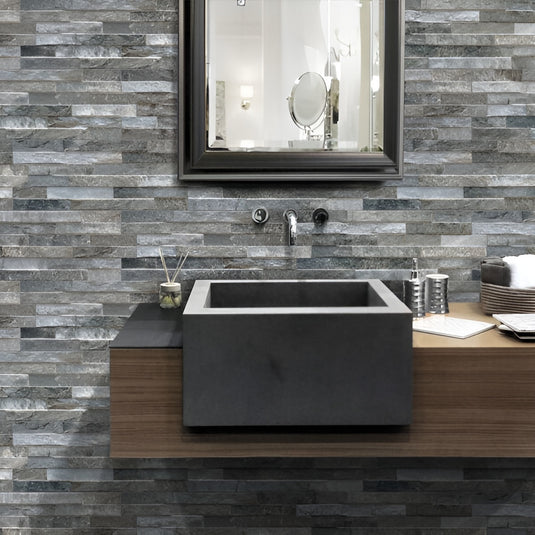 Reflection Giungla - Grey Porcelain Wall Cladding Tiles - 400 x 160 x 9mm