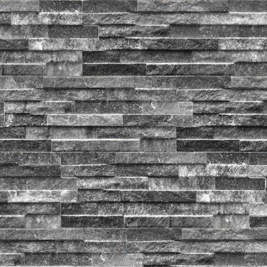Reflection Lava - Black & Grey Porcelain Wall Cladding Tiles - 400 x 160 x 9mm