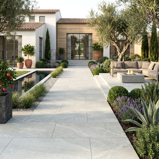 Roca - White Porcelain Paving Tiles - 900 x 600 x 20mm