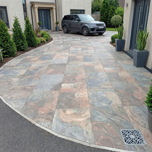 Rustic Slate - Grey Porcelain Paving Tiles - 900 x 600 x 20mm