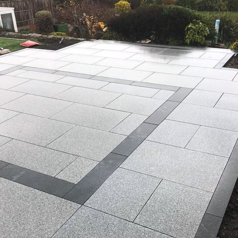 Load image into Gallery viewer, Light Grey Granite Paving - 900 x 600 x 20mm - Sawn &amp; Flamed
