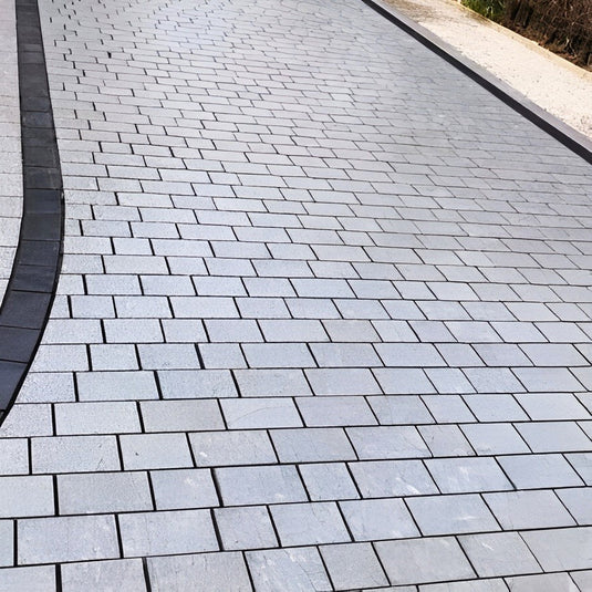 Dark Grey Granite Block Paving - 150 x 150 x 50mm - Sawn & Flamed