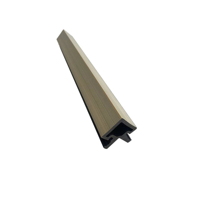 Slatted Natural Oak - Brown Composite Cladding - Corner Piece - 2200 x 49.25 x 49.25 mm