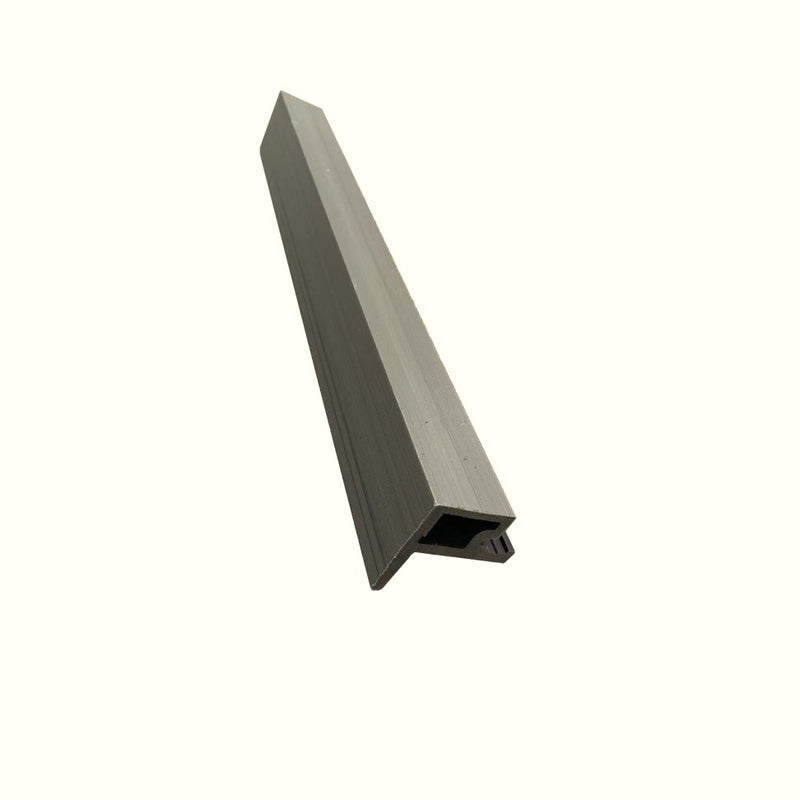 Load image into Gallery viewer, Slatted Misty Wood - Grey &amp; Brown Composite Cladding - End Piece - 2200 x 49.25 x 49.25 mm
