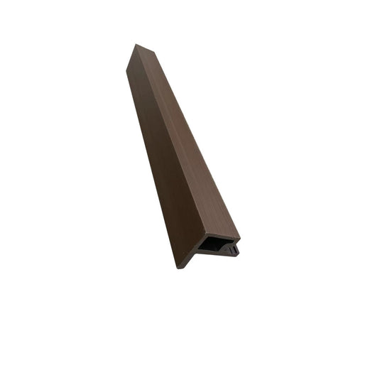 Slatted Walnut - Brown Composite Cladding - End Piece - 2200 x 49.25 x 49.25 mm