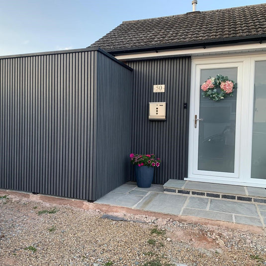 Slatted Stone - Grey Composite Cladding - Connector Piece - 2200 x 49.25 x 49.25 mm