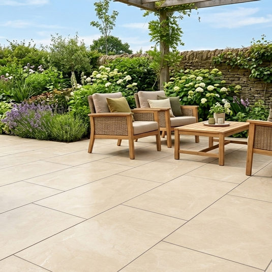 Storm - Beige Porcelain Paving Tiles - 900 x 600 x 20mm