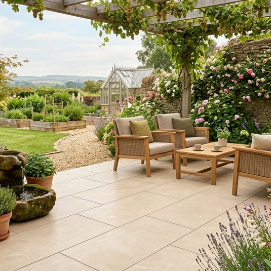 Storm - Beige Porcelain Paving Tiles - 900 x 600 x 20mm