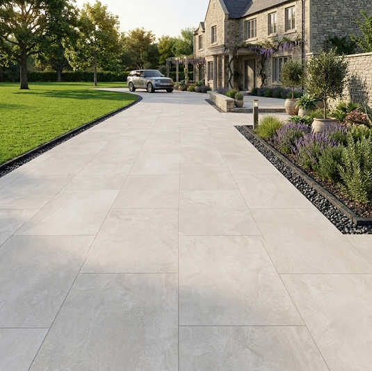 Strato - White Porcelain Paving Tiles - 900 x 600 x 20mm