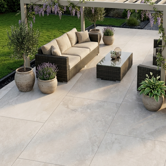 Strato - White Porcelain Paving Tiles - 900 x 600 x 20mm