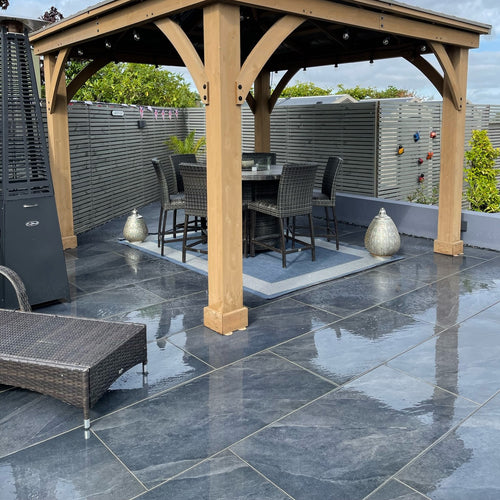Titan Dark - Black Porcelain Paving Tiles - 1200 x 600 x 20mm