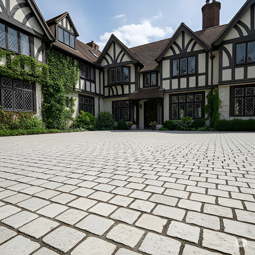 Light Grey Granite Cobbles - 100 x 100 x 60mm