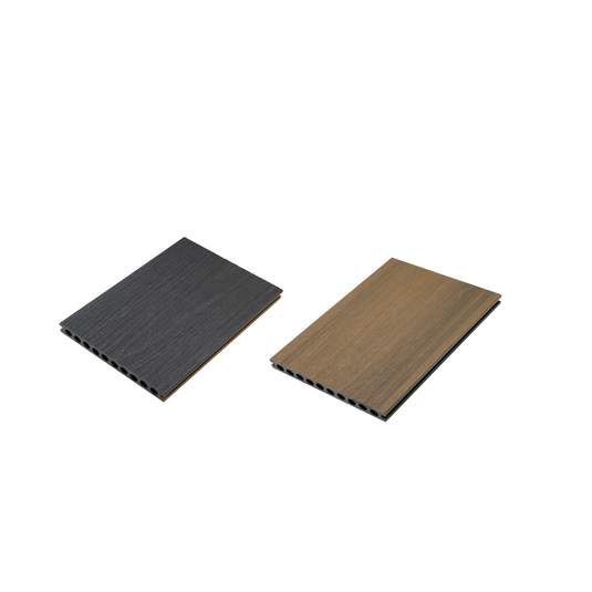 Mayfair Warm Wallnut & Charcoal - Brown & Black Composite Decking - Decking Board (Reversible) - 3660 x 216 x 25 mm