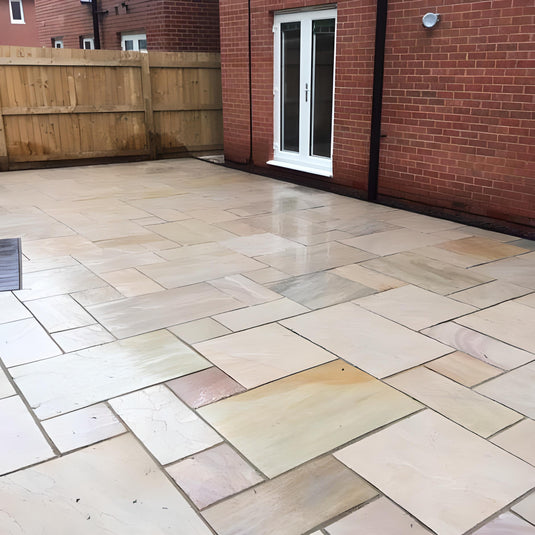 Ravina Indian Sandstone Paving - 290 x 290 x 22mm - Hand Cut & Riven