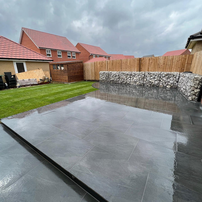 Load image into Gallery viewer, Anthracite - Black Porcelain Paving Tiles - 900 x 600 x 20mm
