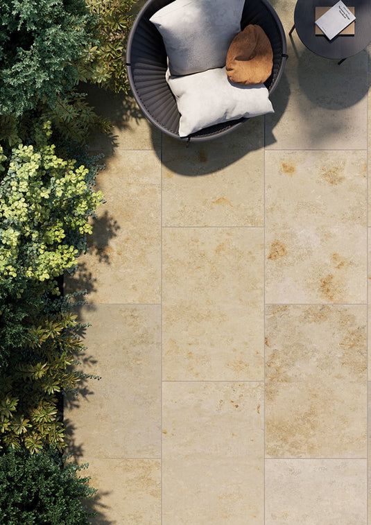 Eden Bisque - Beige Porcelain Paving Tiles - 900 x 600 x 20mm