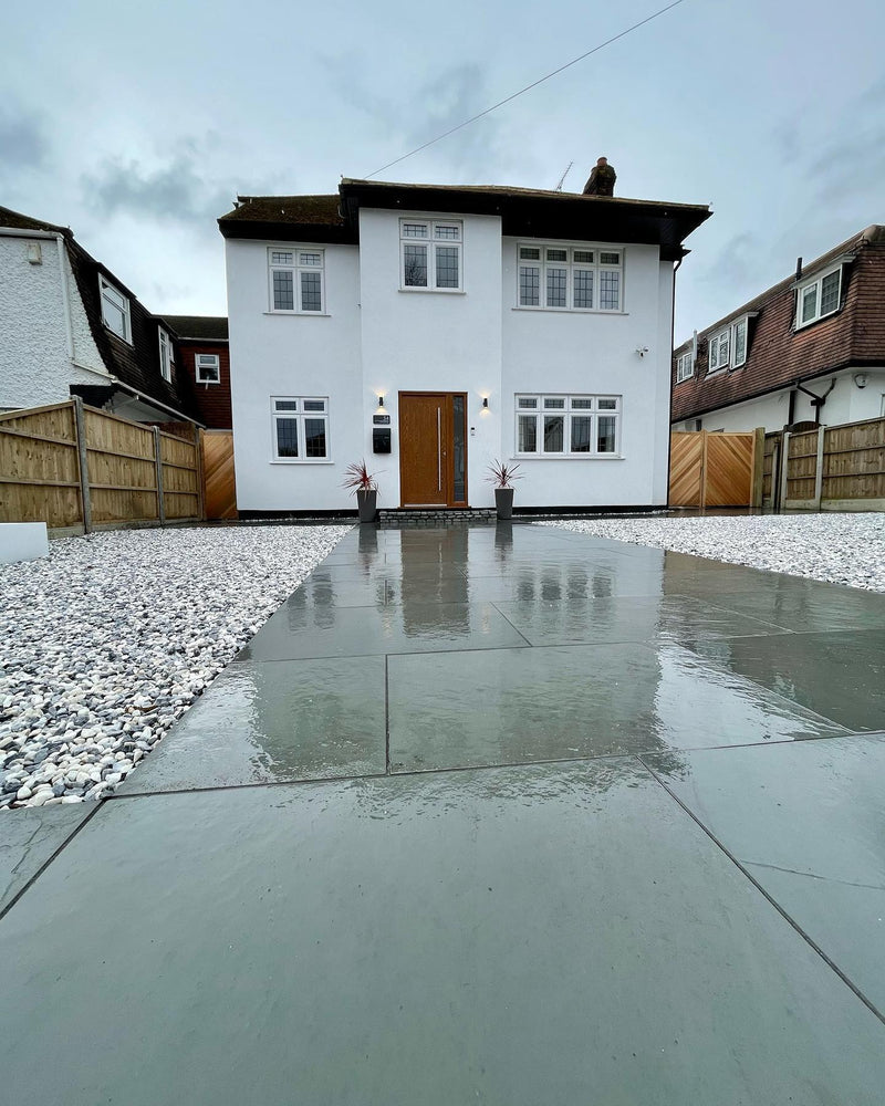 Load image into Gallery viewer, Brazilian - Grey Slate Paving - 600 x 600 x 20mm - Sawn &amp; Riven

