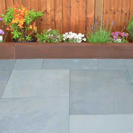 Brazilian - Grey Slate Paving - 295 x 295 x 20mm - Sawn & Riven