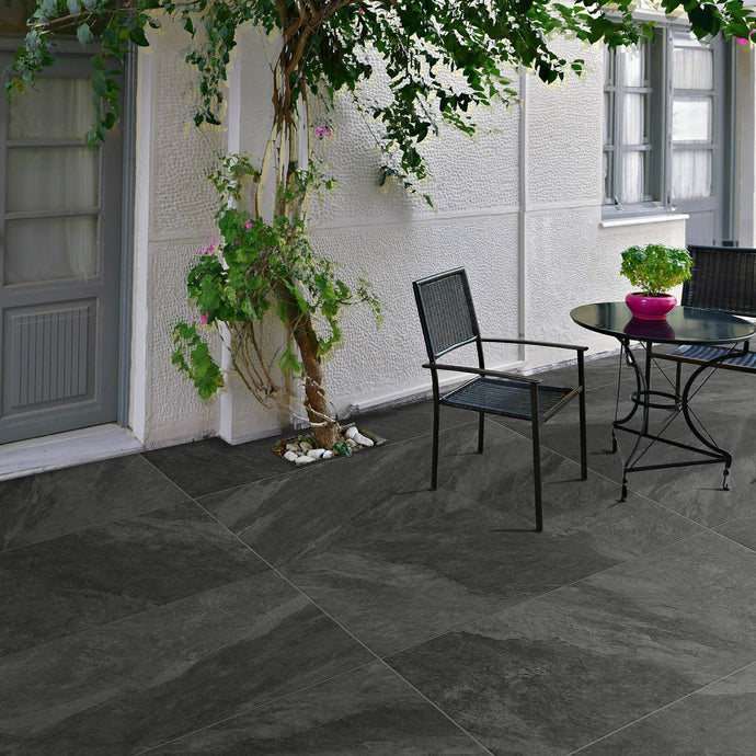 Inside Stone Nero - Black Porcelain Paving Tiles - 1200 x 600 x 20mm