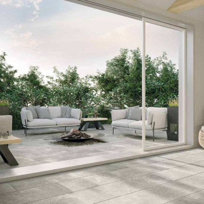 Ionic Grigio - Grey Porcelain Paving Tiles - 900 x 600 x 20mm