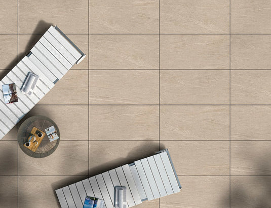 Promenade Earth - Beige Porcelain Paving Tiles - 1000 x 500 x 20mm